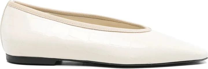 Crocodile-Embossed Ballet Flats