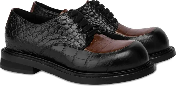 Crocodile-Embossed Derby Shoes - Image 2