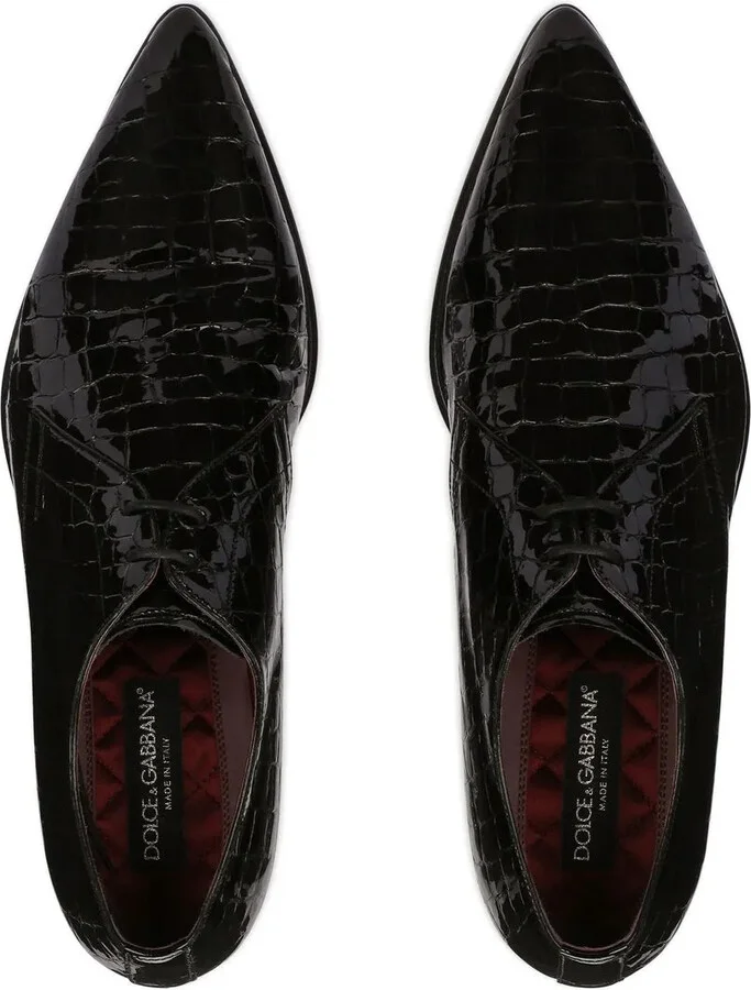 crocodile-embossed Derby shoes - Image 3