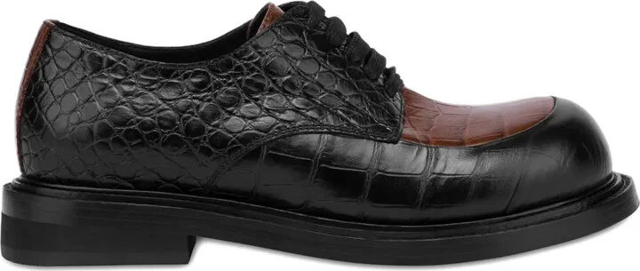 Crocodile-Embossed Derby Shoes