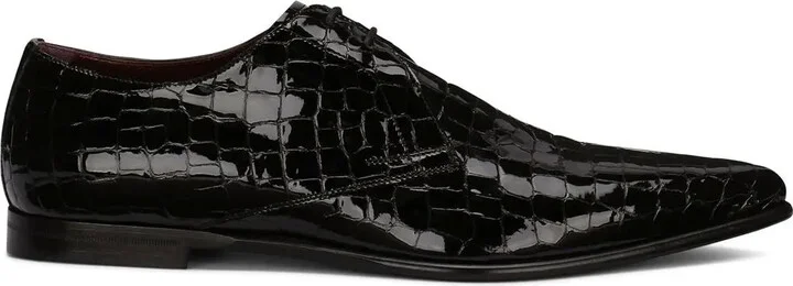 crocodile-embossed Derby shoes