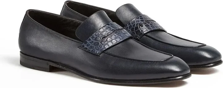 Crocodile-Embossed Detail Loafers - Image 2