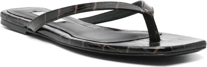Crocodile-Embossed Flip Flops - Image 2