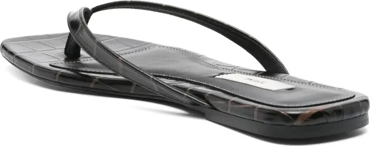 Crocodile-Embossed Flip Flops - Image 3