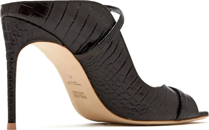 Crocodile-Embossed Heeled Mules - Image 3
