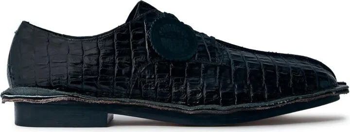 Crocodile-Embossed Lace-Up Shoes