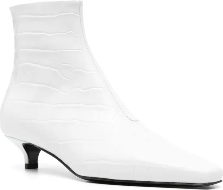 Crocodile-Embossed Leather Boots - Image 2