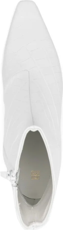 Crocodile-Embossed Leather Boots - Image 4