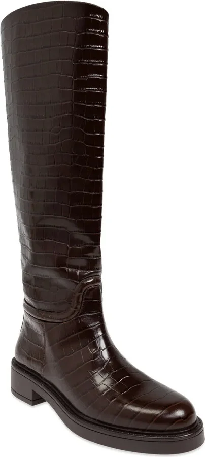 Crocodile-Embossed Leather Boots - Image 4