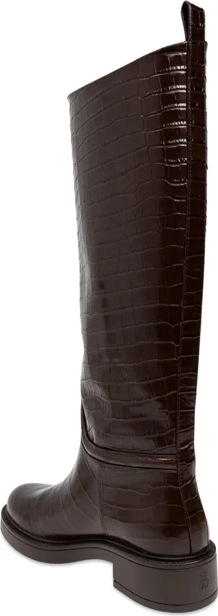 Crocodile-Embossed Leather Boots - Image 5