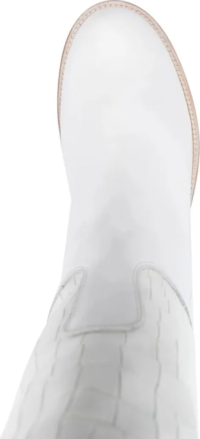 Crocodile-Embossed Leather Boots - Image 4