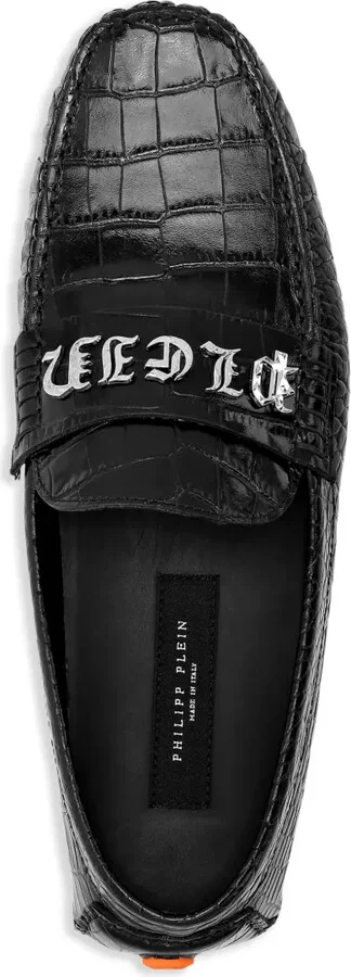 Crocodile-Embossed Leather Loafers - Image 3