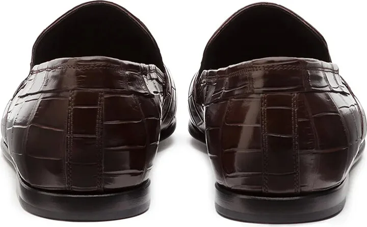 Crocodile-Embossed Leather Loafers - Image 3