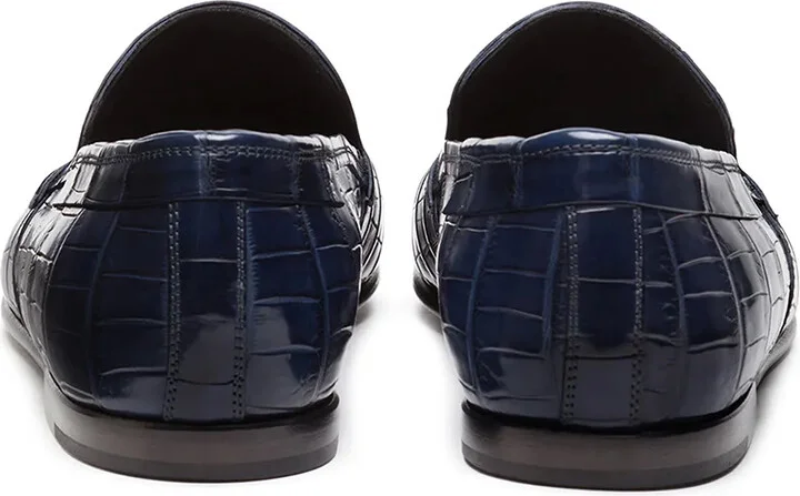 Crocodile-Embossed Leather Loafers - Image 3