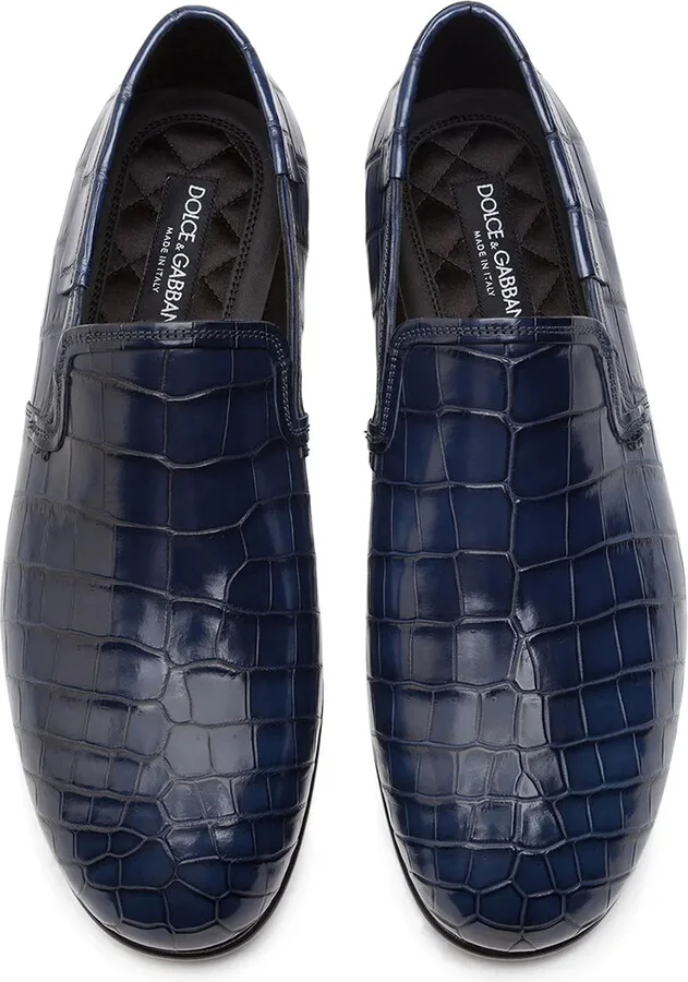 Crocodile-Embossed Leather Loafers - Image 4