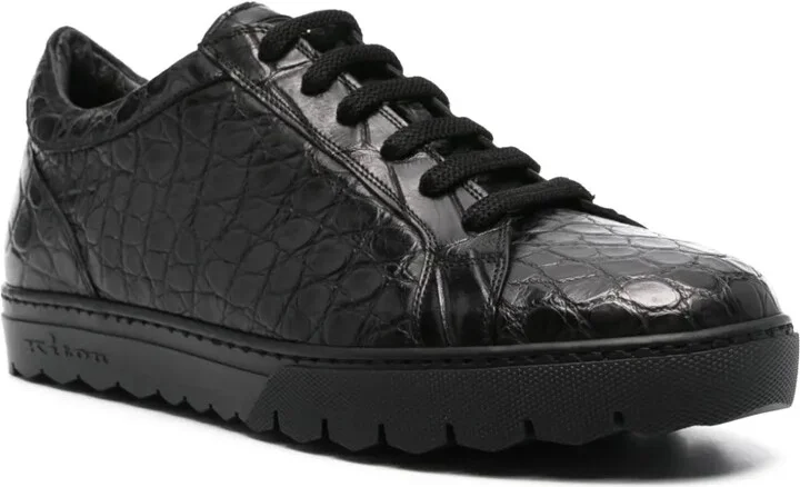 Crocodile-Embossed Leather Sneakers - Image 2