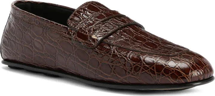 Crocodile-Embossed Loafers - Image 2
