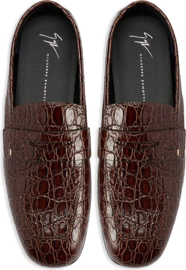 Crocodile-Embossed Loafers - Image 4