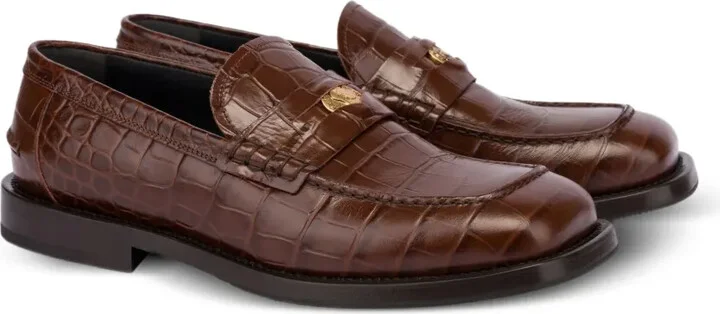 Crocodile-Embossed Loafers - Image 2