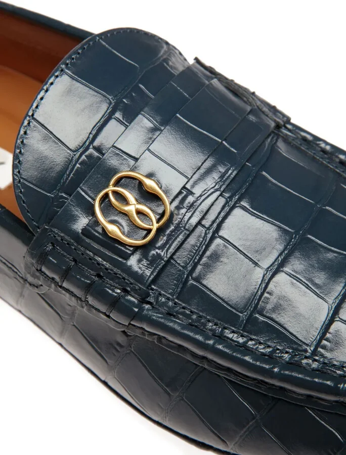 Crocodile-Embossed Loafers - Image 4