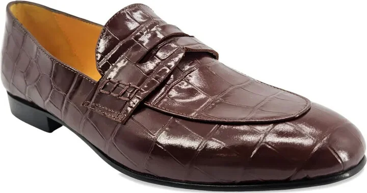 Crocodile-Embossed Loafers - Image 2