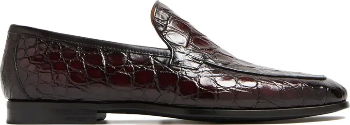 Crocodile-Embossed Loafers