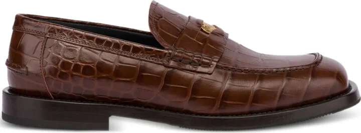 Crocodile-Embossed Loafers