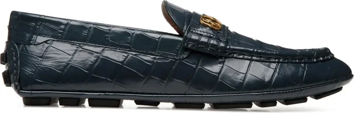 Crocodile-Embossed Loafers