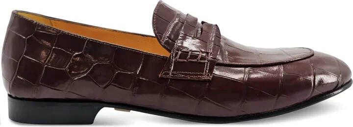 Crocodile-Embossed Loafers