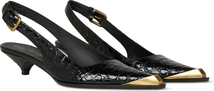 Crocodile-Embossed Pumps - Image 2