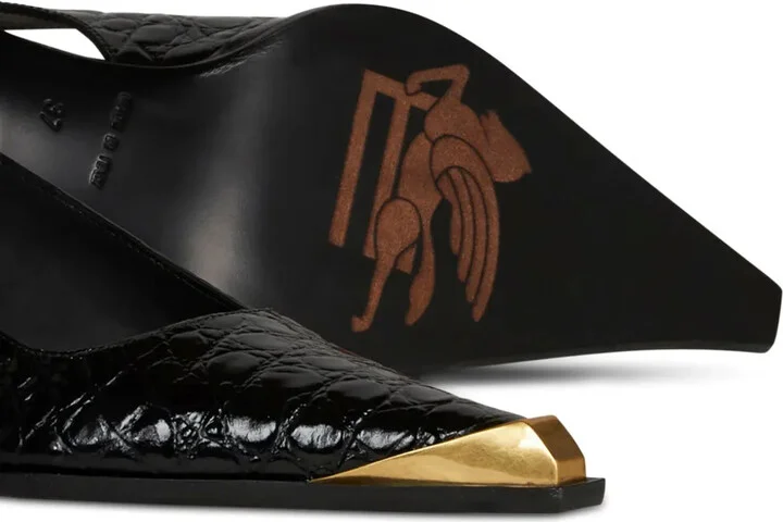 Crocodile-Embossed Pumps - Image 4
