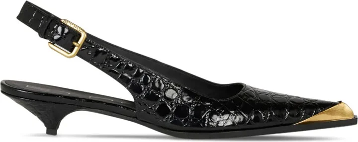 Crocodile-Embossed Pumps