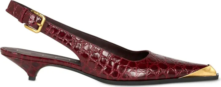 Crocodile-Embossed Pumps
