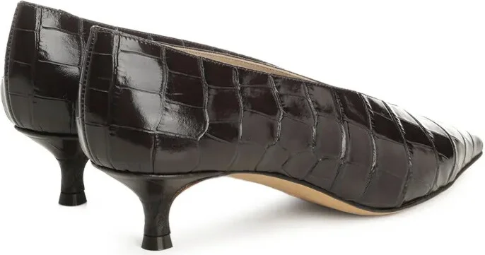 Crocodile-Pattern Pointed-Toe Pumps - Image 3
