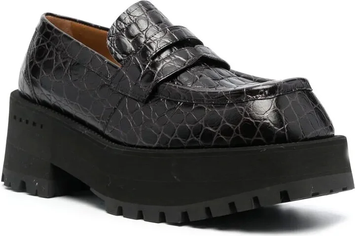 Crocodille-Effect Chunky Loafers - Image 2