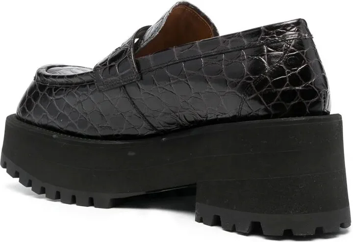 Crocodille-Effect Chunky Loafers - Image 3