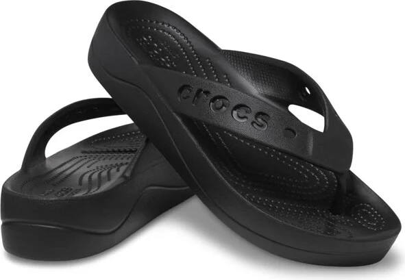Crocs Adult Baya Flip Flop Platform Sandals, Black, W6 - Image 2