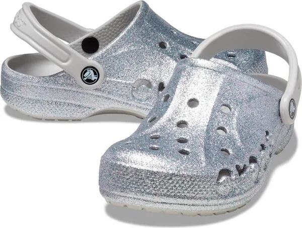 Crocs Adult Baya Glitter Clogs, Silver Glitter, W6/M4 - Image 2