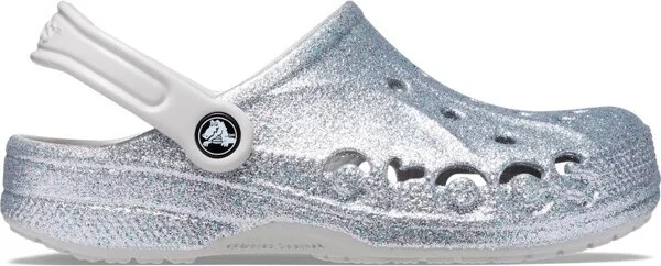 Crocs Adult Baya Glitter Clogs, Silver Glitter, W6/M4