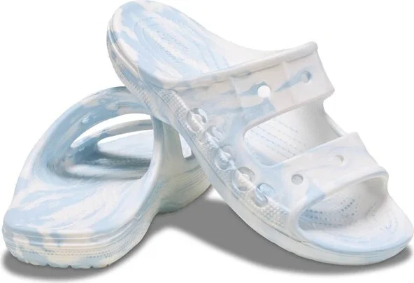 Crocs Adult Baya Marbled Sandals, White/Multi, W10/M8 - Image 2
