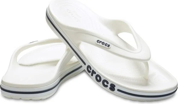 Crocs Adult Bayaband Flip Flop Sandals, Black/White, M12 - Image 4