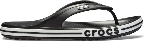Crocs Adult Bayaband Flip Flop Sandals, Black/White, M12