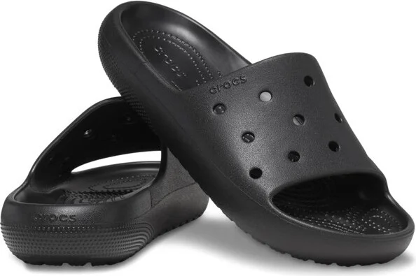 Crocs Adult Classic Slides 2.0, Black, W9/M7 - Image 2
