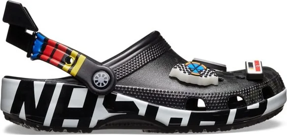 Crocs Adult NASCAR Classic Clogs, Black, M12