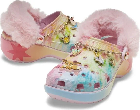 Crocs Adult Pokémon Eevee Classic Platform Clogs, Multi, W6 - Image 2