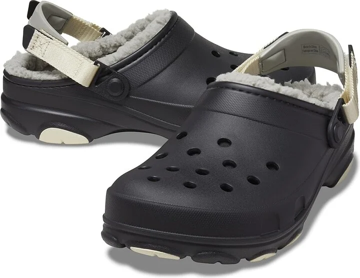 Crocs All Terrain Lined Clog Shoes Black : Men's 10 - Women's 12 Medium, Synthetic