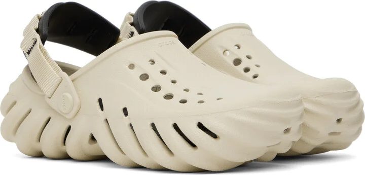 Crocs Beige & Black Echo Clogs - Image 4