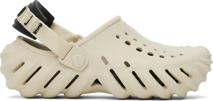 Crocs Beige & Black Echo Clogs