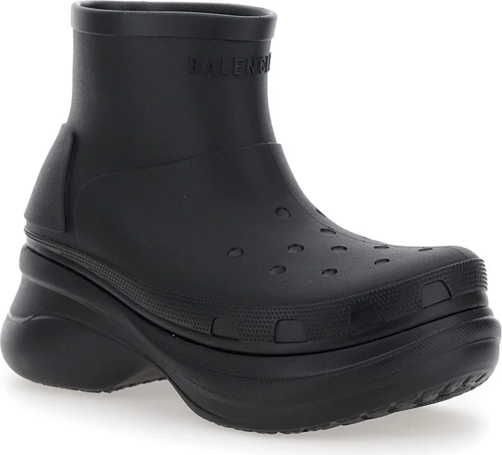 'crocs' Black Ankle Boots With Embossed Logo On The Front In Tech Fabric Man - Image 2