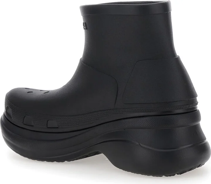'crocs' Black Ankle Boots With Embossed Logo On The Front In Tech Fabric Man - Image 3